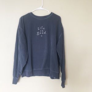 Life Is Good Embroidered Logo Sweatshirt L
